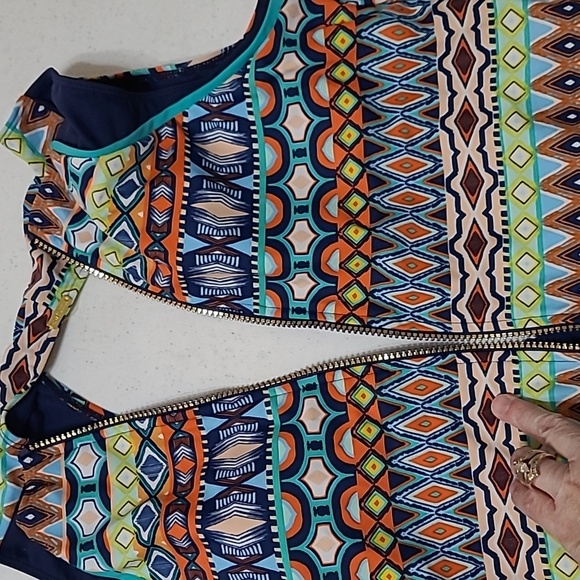 NWOT Ellen Tracy women's zip front swimsuit size 14 - Picture 4 of 7